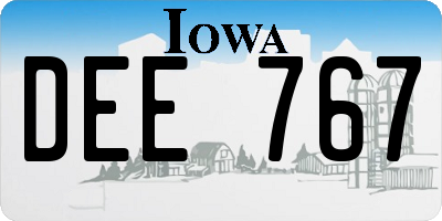 IA license plate DEE767