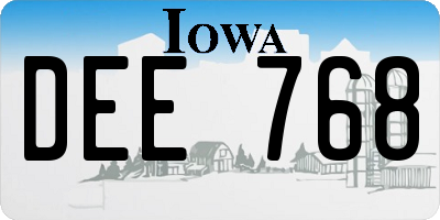 IA license plate DEE768