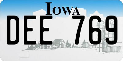 IA license plate DEE769