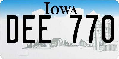 IA license plate DEE770