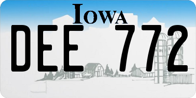 IA license plate DEE772