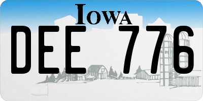 IA license plate DEE776
