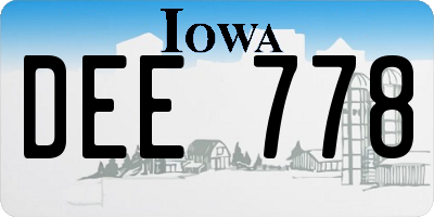 IA license plate DEE778