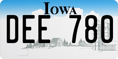 IA license plate DEE780