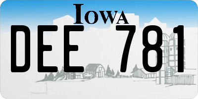IA license plate DEE781