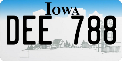 IA license plate DEE788