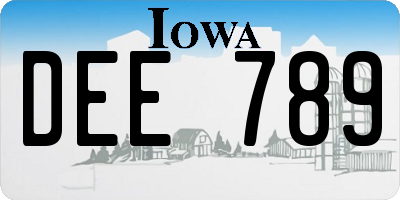 IA license plate DEE789