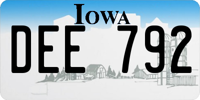 IA license plate DEE792