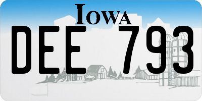 IA license plate DEE793