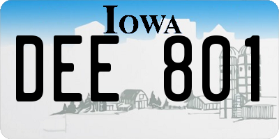 IA license plate DEE801