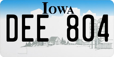 IA license plate DEE804