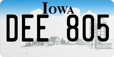 IA license plate DEE805