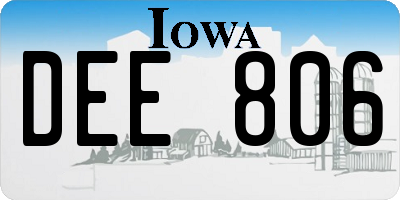 IA license plate DEE806