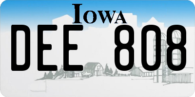IA license plate DEE808