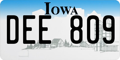 IA license plate DEE809