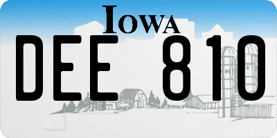 IA license plate DEE810