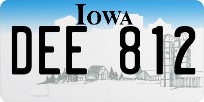 IA license plate DEE812