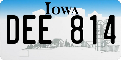 IA license plate DEE814