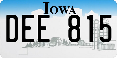 IA license plate DEE815