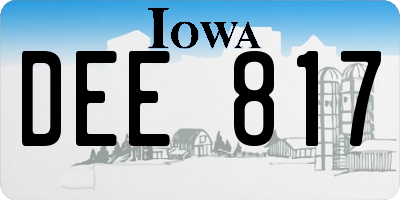 IA license plate DEE817