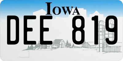IA license plate DEE819