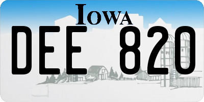 IA license plate DEE820