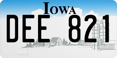 IA license plate DEE821