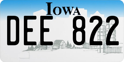 IA license plate DEE822