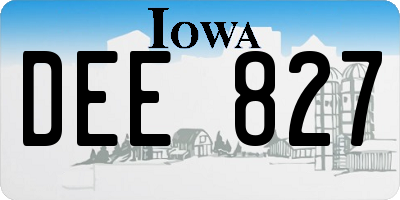 IA license plate DEE827