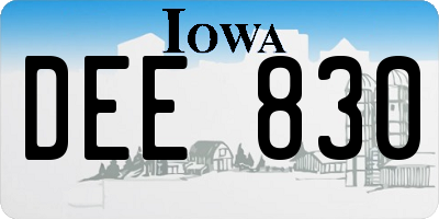 IA license plate DEE830