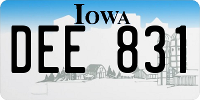 IA license plate DEE831