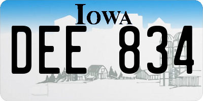 IA license plate DEE834