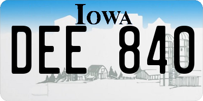 IA license plate DEE840