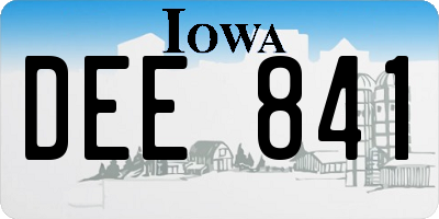 IA license plate DEE841