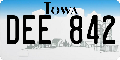 IA license plate DEE842