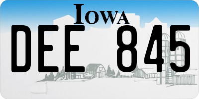 IA license plate DEE845