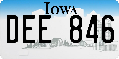 IA license plate DEE846