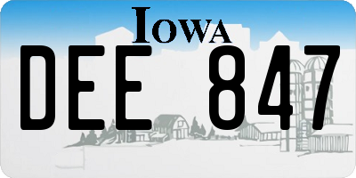 IA license plate DEE847