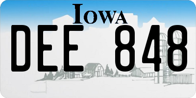 IA license plate DEE848