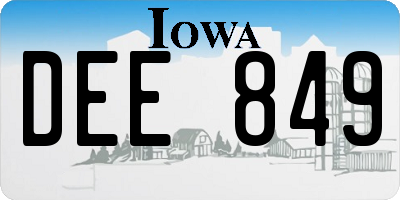IA license plate DEE849