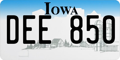 IA license plate DEE850