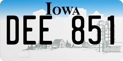 IA license plate DEE851