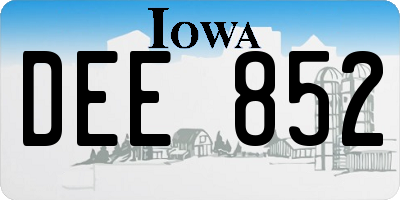 IA license plate DEE852