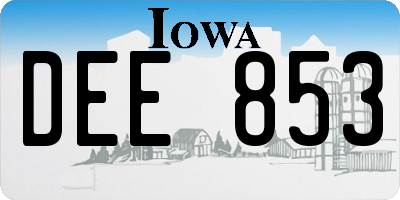 IA license plate DEE853