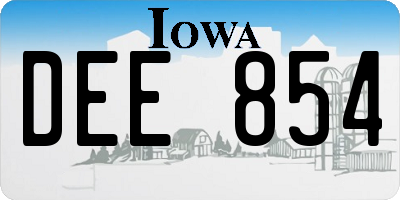IA license plate DEE854