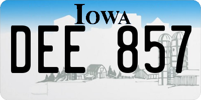 IA license plate DEE857