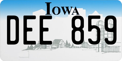 IA license plate DEE859