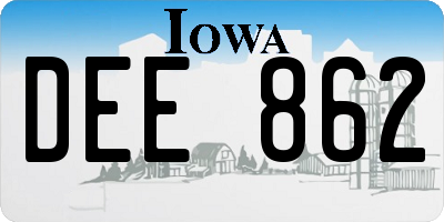 IA license plate DEE862