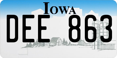 IA license plate DEE863