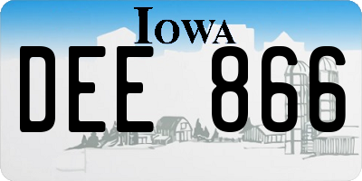IA license plate DEE866